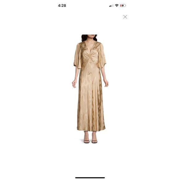 SIGNIFICANT OTHER Lillian Jacquard Satin Midi Dress Size 10 - Picture 2 of 6